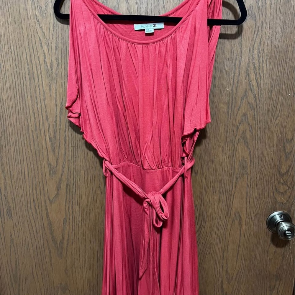 Forever 21 One Shoulder Coral Dress